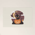 Spooky Cat on a Pumpkin Welcome Mat Gallery Image 1