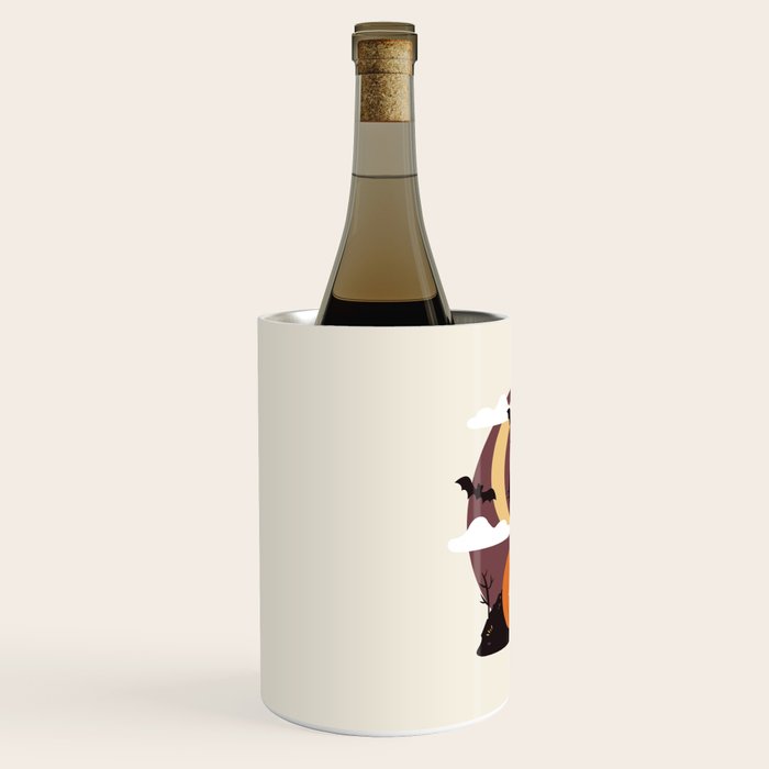 Spooky Cat on a Pumpkin Wine Chiller Gallery Image 2