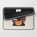Spooky Cat on a Pumpkin Laptop Sleeve Gallery Image 2