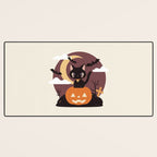 Spooky Cat on a Pumpkin Desk Mat Gallery Image 3