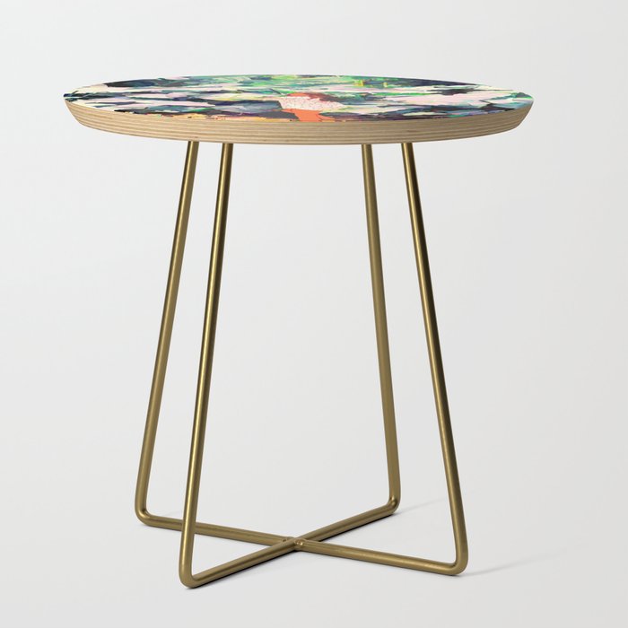 Live Quietly In a Corner Of Nature, Modern Bohemian Woman Jungle Forest Eclectic Painting Side Table Gallery Image 1