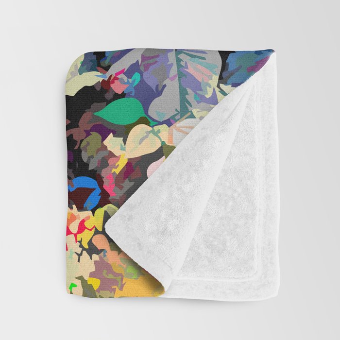 Live Quietly In a Corner Of Nature, Modern Bohemian Woman Jungle Forest Eclectic Painting Throw Blanket Gallery Image 3