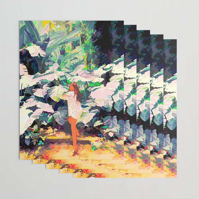 Live Quietly In a Corner Of Nature, Modern Bohemian Woman Jungle Forest Eclectic Painting Wrapping Paper Gallery Image 3