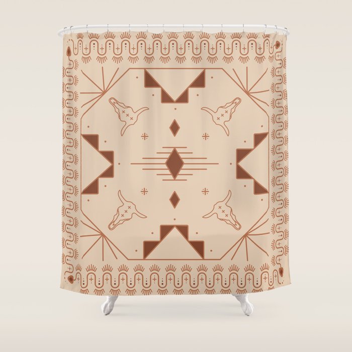 Lost Desert Tile - Adobe Shower Curtain Gallery Image 1