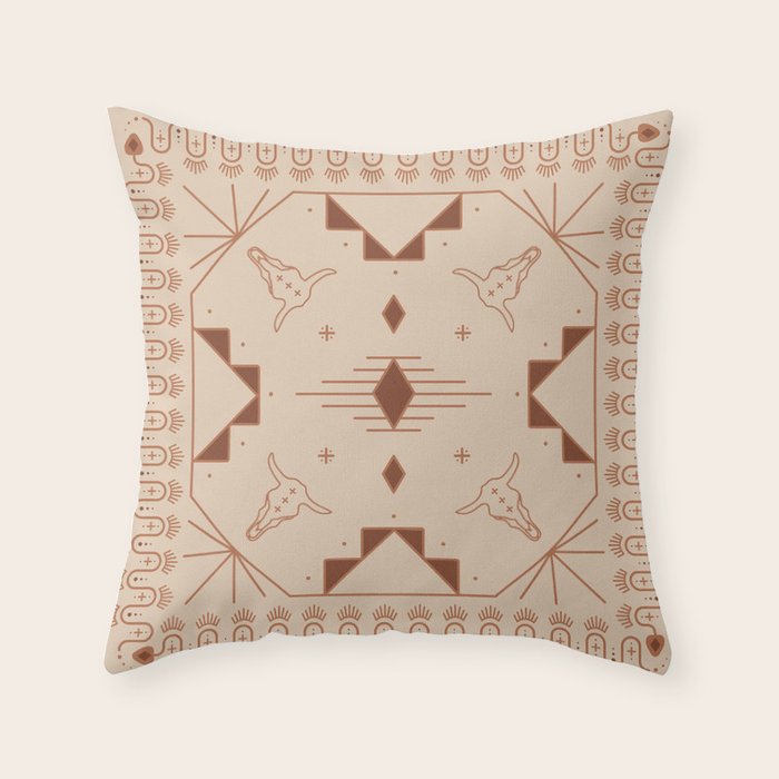Lost Desert Tile - Adobe Throw Pillow Gallery Image 6