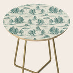 Teal Alien Abduction Toile De Jouy Pattern Side Table Gallery Image 2
