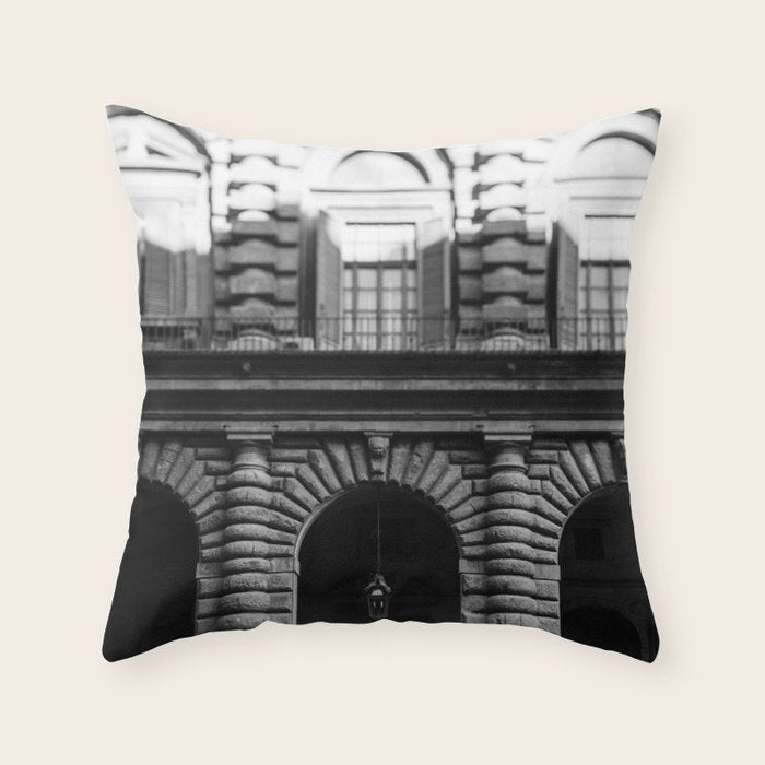 Florence Arches in B+W  |  Travel Photography Throw Pillow Gallery Image 1