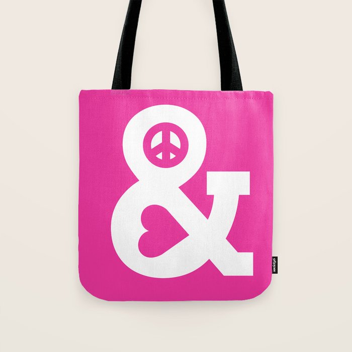 Peace and Love (pink edition) Tote Bag Gallery Image 1
