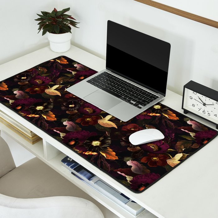 Vintage & Shabby Chic - Flowers at Night Desk Mat Gallery Image 2