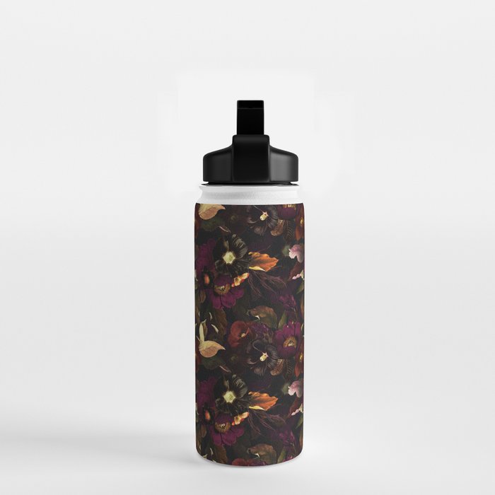 Vintage & Shabby Chic - Flowers at Night Water Bottle Gallery Image 2