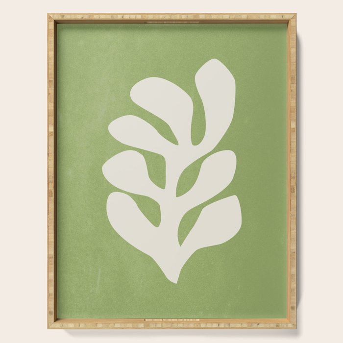 Forest Green Leaf: Matisse Paper Cutouts V Serving Tray Gallery Image 1