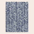 Boho Herringbone Pattern, Navy Blue and White Poster Gallery Image 4
