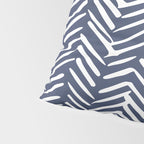 Boho Herringbone Pattern, Navy Blue and White Pillow Sham Gallery Image 4