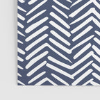 Boho Herringbone Pattern, Navy Blue and White Poster Gallery Image 3