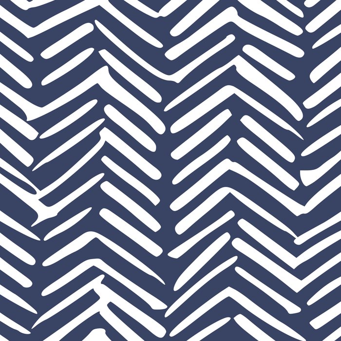 Boho Herringbone Pattern, Navy Blue and White Coffee Mug Gallery Image 2