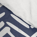 Boho Herringbone Pattern, Navy Blue and White Comforter Gallery Image 4