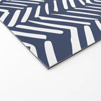 Boho Herringbone Pattern, Navy Blue and White Welcome Mat Gallery Image 2