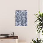 Boho Herringbone Pattern, Navy Blue and White Poster Gallery Image 2