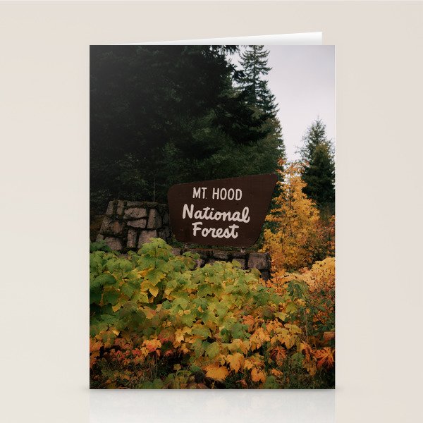Mt Hood National Forest Sign Stationery Card Gallery Image 2