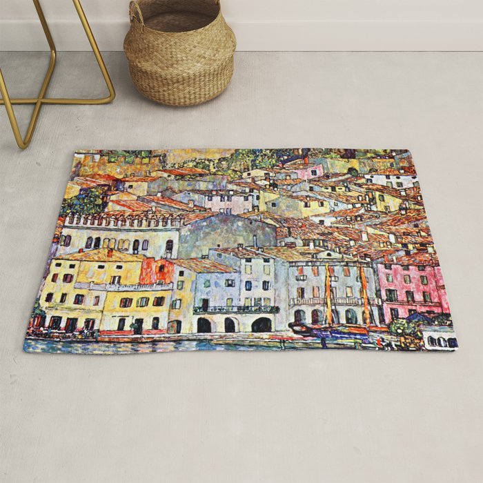 Gustav Klimt Malcesine on Lake Garda Rug Gallery Image 1