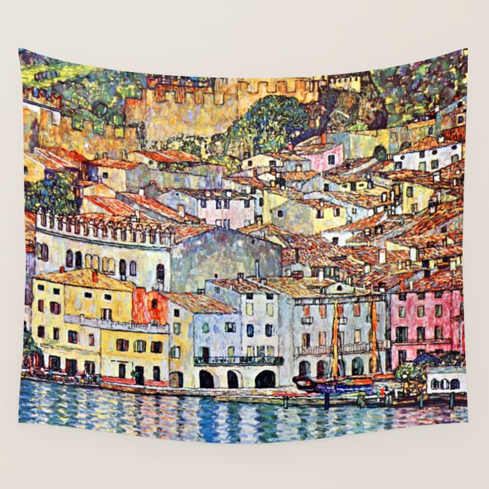 Gustav Klimt Malcesine on Lake Garda Wall Tapestry Gallery Image 4