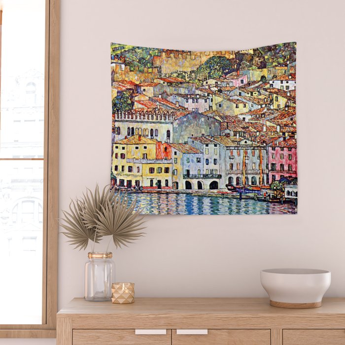 Gustav Klimt Malcesine on Lake Garda Wall Tapestry Gallery Image 2
