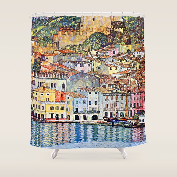 Gustav Klimt Malcesine on Lake Garda Shower Curtain Gallery Image 1