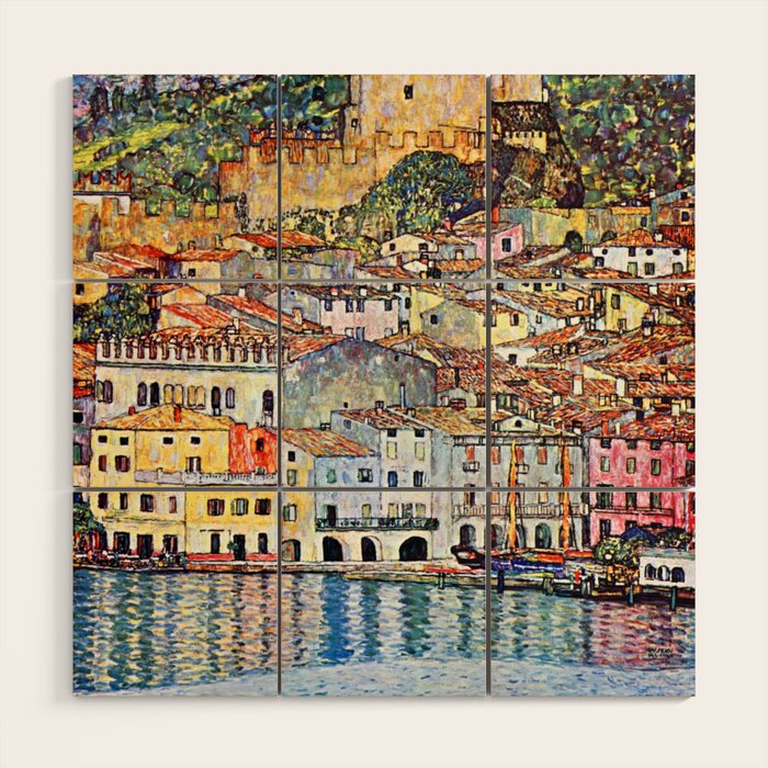Gustav Klimt Malcesine on Lake Garda Wood Wall Art Gallery Image 1