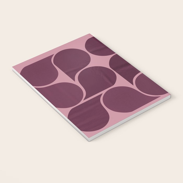 Elegant Burgundy Teardrop Pattern on Mauve Notebook Gallery Image 3