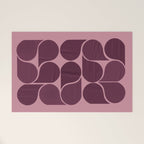 Elegant Burgundy Teardrop Pattern on Mauve Welcome Mat Gallery Image 1