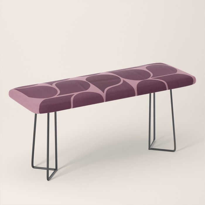 Elegant Burgundy Teardrop Pattern on Mauve Bench Gallery Image 1