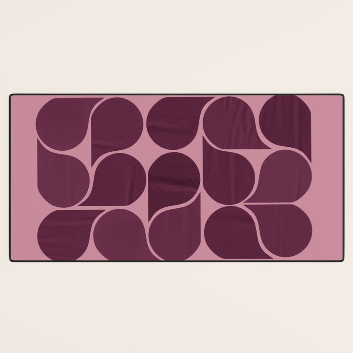 Elegant Burgundy Teardrop Pattern on Mauve Desk Mat Gallery Image 3
