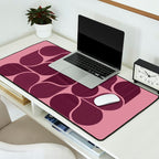 Elegant Burgundy Teardrop Pattern on Mauve Desk Mat Gallery Image 2
