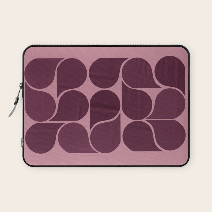 Elegant Burgundy Teardrop Pattern on Mauve Laptop Sleeve Gallery Image 1