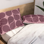 Elegant Burgundy Teardrop Pattern on Mauve Pillow Sham Gallery Image 2