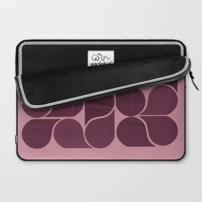 Elegant Burgundy Teardrop Pattern on Mauve Laptop Sleeve Gallery Image 2