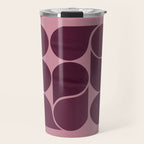 Elegant Burgundy Teardrop Pattern on Mauve Travel Mug Gallery Image 1