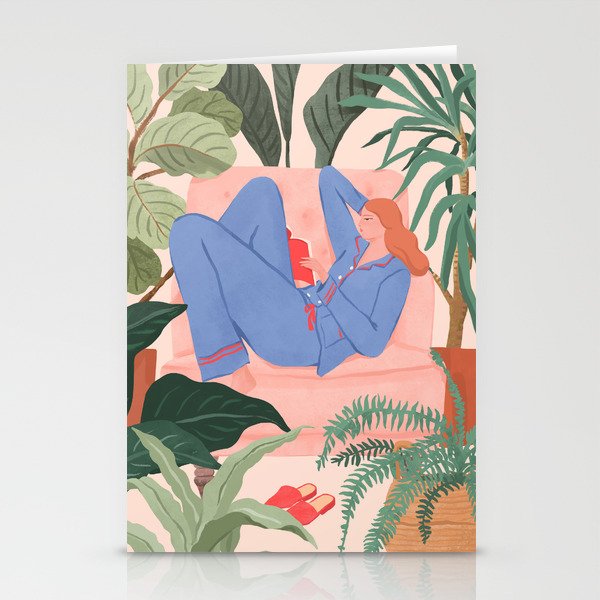 Reading with The Plants Stationery Card Gallery Image 1