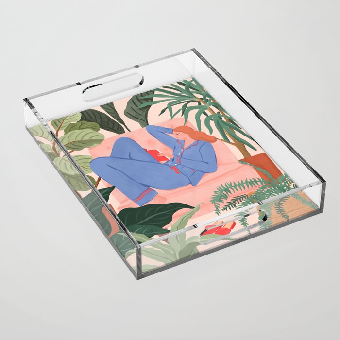 Reading with The Plants Acrylic Tray Gallery Image 1