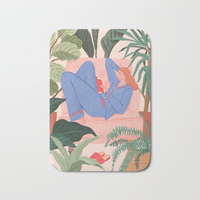 Reading with The Plants Bath Mat Gallery Image 1