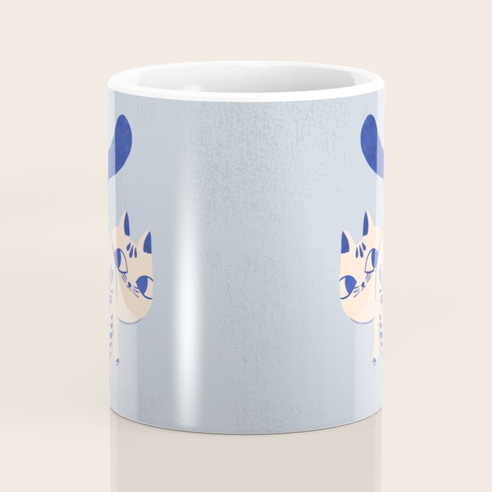 Purrcelin Cat - Pretty Delft Porcelain Kitty Coffee Mug Gallery Image 4