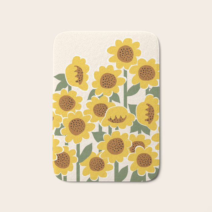 Sunny Flowers - 3 Bath Mat Gallery Image 1