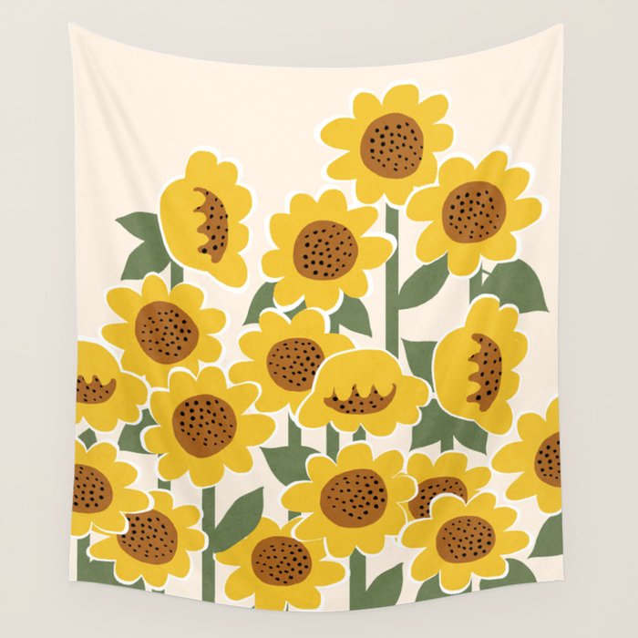 Sunny Flowers - 3 Wall Tapestry Gallery Image 1