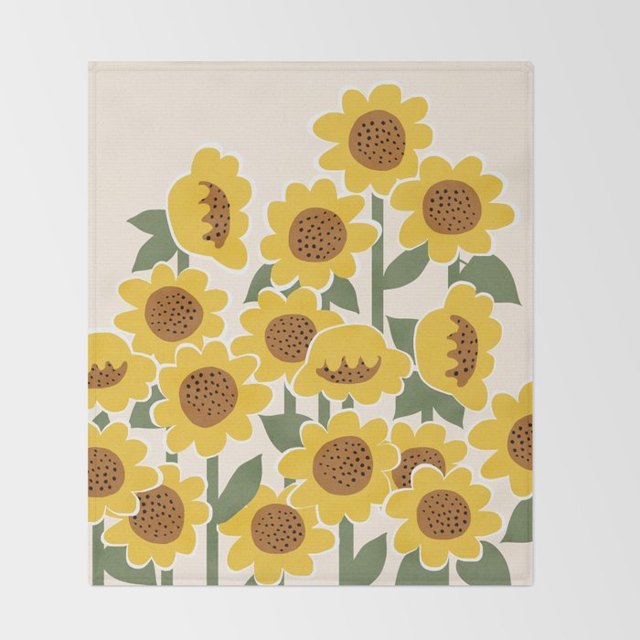 Sunny Flowers - 3 Throw Blanket Gallery Image 2