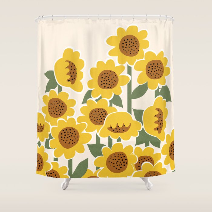 Sunny Flowers - 3 Shower Curtain Gallery Image 1