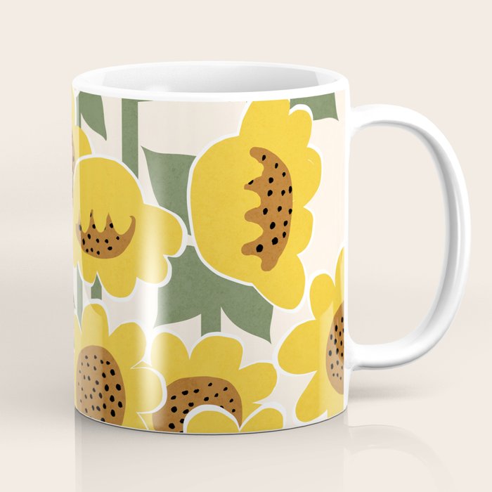 Sunny Flowers - 3 Coffee Mug Gallery Image 1