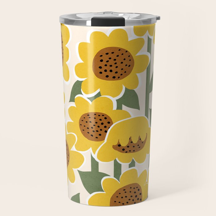 Sunny Flowers - 3 Travel Mug Gallery Image 1