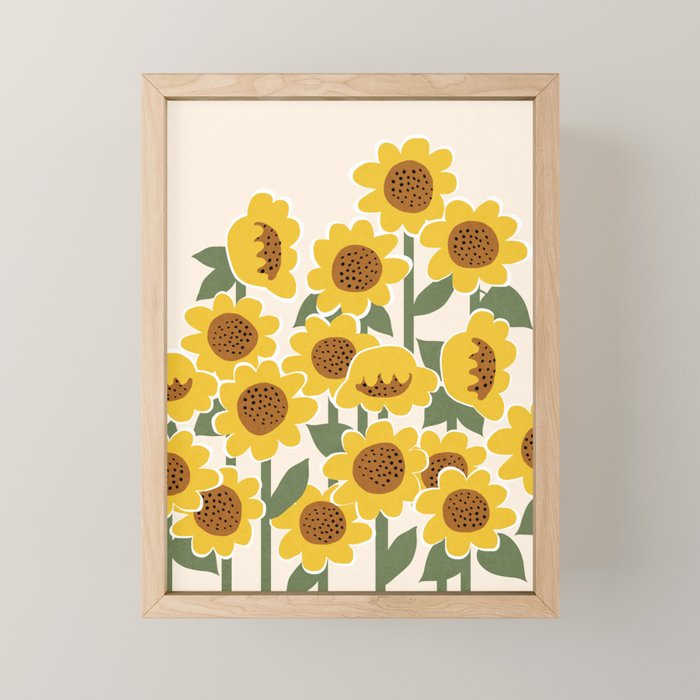 Sunny Flowers - 3 Mini Art Print Gallery Image 1