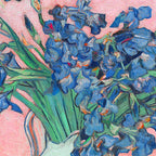 Van Gogh Irises Still Life With Pink Background Coffee Mug Gallery Image 2