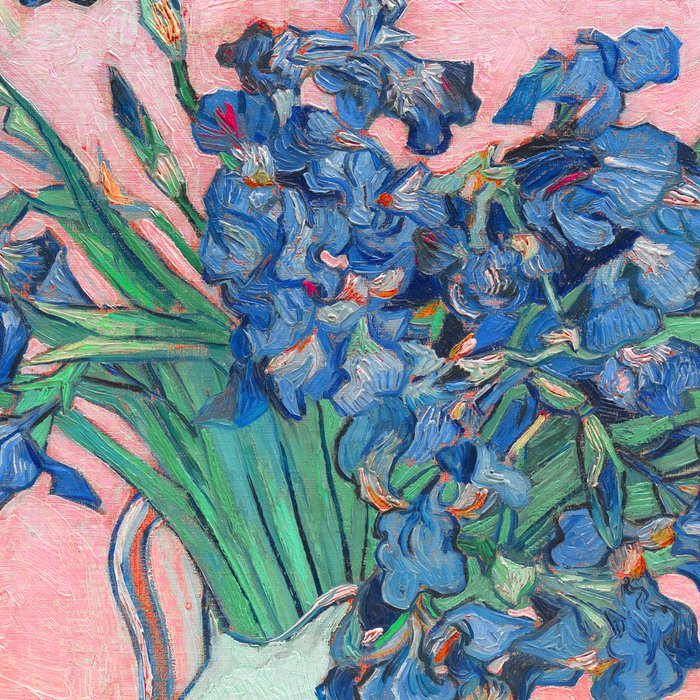 Van Gogh Irises Still Life With Pink Background Coffee Mug Gallery Image 2